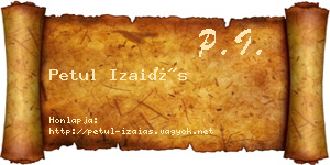 Petul Izaiás névjegykártya